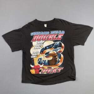1990S Chicago Bulls Double Peat The Dynasty Of Bulls Rap Bootleg Graphic T Shirt